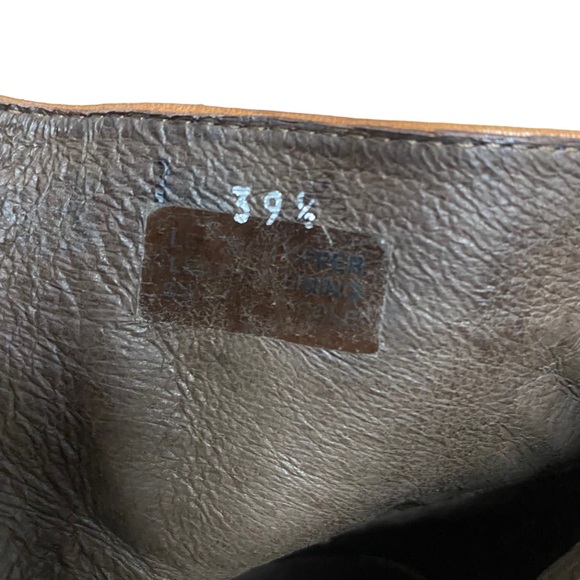 Italian Nara Shoes Leather Wedge Fall Break Casual Chic Bootie Cognac Brown - Picture 10 of 11